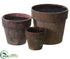 Silk Plants Direct Paper Mache Pot - Brown Antique - Pack of 2