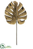 Silk Plants Direct Metallic Monstera Leaf Spray - Bronze Antique - Pack of 12