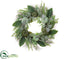 Silk Plants Direct Pumpkin, Eucalyptus Wreath - Green Two Tone - Pack of 2