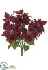 Silk Plants Direct Velvet Poinsettia Bush - Burgundy - Pack of 4