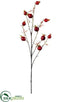 Silk Plants Direct Rosehip Spray - Burgundy - Pack of 12