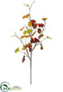 Silk Plants Direct Gingko Leaf Spray - Orange Burgundy - Pack of 12