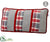 Plaid, Fishbone Pattern Pillow - Red Gray - Pack of 6