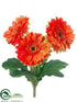 Silk Plants Direct Gerbera Daisy Bush - Orange - Pack of 12