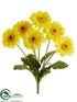 Silk Plants Direct Gerbera Daisy Bush - Yellow - Pack of 12