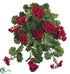 Silk Plants Direct Geranium Hanging Bush - Red - Pack of 6