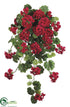 Silk Plants Direct Geranium Hanging Bush - Red - Pack of 4