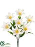 Silk Plants Direct Easter Lily Bush - White - Pack of 12