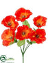 Silk Plants Direct Poppy Bush - Flame - Pack of 24