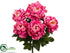 Silk Plants Direct Peony Bush - Pink - Pack of 6