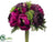 Peony, Sedum Bouquet - Burgundy Plum - Pack of 12