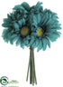 Silk Plants Direct Gerbera Daisy Bouquet - Green Emerald - Pack of 12