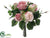 Silk Plants Direct Rose Bouquet - Pink Cream - Pack of 12