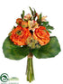 Silk Plants Direct Ranunculus, Alstroemeria Bouquet - Orange Yellow - Pack of 6