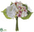 Peony, Hydrangea Bouquet - White Pink - Pack of 12