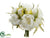 Peony, Fern Bouquet - White - Pack of 12