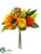 Silk Plants Direct Sunflower, Rose Bouquet - Rust Orange - Pack of 6