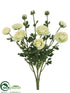 Silk Plants Direct Ranunculus Bush - Cream - Pack of 6