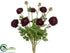 Silk Plants Direct Ranunculus Bush - Eggplant - Pack of 6