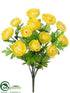 Silk Plants Direct Ranunculus Bush - Yellow - Pack of 12