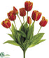 Silk Plants Direct Tulip Bush - Flame - Pack of 6