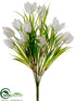 Silk Plants Direct Tulip Bush - White - Pack of 12