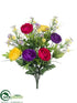 Silk Plants Direct Ranunculus, Daisy Bush - Purple Yellow - Pack of 12