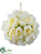 Peony Kissing Ball - Cream - Pack of 6