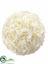 Silk Plants Direct Rose Ball - Cream - Pack of 3