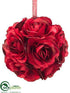 Silk Plants Direct Rose Kissing Ball - Burgundy - Pack of 12