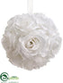 Silk Plants Direct Rose Kissing Ball - White - Pack of 6