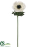 Silk Plants Direct Anemone Spray - White - Pack of 12