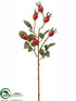 Silk Plants Direct Rosehip Spray - Burgundy - Pack of 12