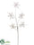 Feather, Jewel Flower Spray - White Clear - Pack of 24