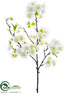 Silk Plants Direct Cherry Blossom Spray - White - Pack of 12