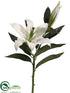 Silk Plants Direct Casablanca Lily Spray - White - Pack of 12