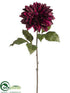 Silk Plants Direct Verona Dahlia Spray - Eggplant Two Tone - Pack of 12