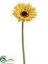 Silk Plants Direct Gerbera Daisy Spray - Yellow Gold - Pack of 12