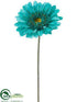 Silk Plants Direct Gerbera Daisy Spray - Teal Blue - Pack of 6