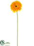 Silk Plants Direct Gerbera Daisy Spray - Yellow Gold - Pack of 24