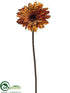 Silk Plants Direct Tiger Print Gerbera Daisy Spray - Orange Brown - Pack of 12