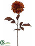 Silk Plants Direct Tiger Print Dahlia Spray - Orange Brown - Pack of 12