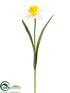 Silk Plants Direct Daffodil Spray - White Yellow - Pack of 12