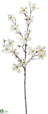 Silk Plants Direct Dogwood Spray - White - Pack of 6