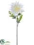 Silk Plants Direct Dahlia Spray - White - Pack of 12