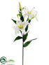 Silk Plants Direct Lily Spray - White - Pack of 12