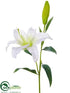 Silk Plants Direct Casablanca Lily Spray - White - Pack of 12