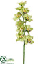 Silk Plants Direct Cymbidium Orchid Spray - Green Burgundy - Pack of 6