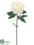 Silk Plants Direct Peony Spray - White - Pack of 12