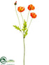 Silk Plants Direct Poppy Spray - Flame - Pack of 24